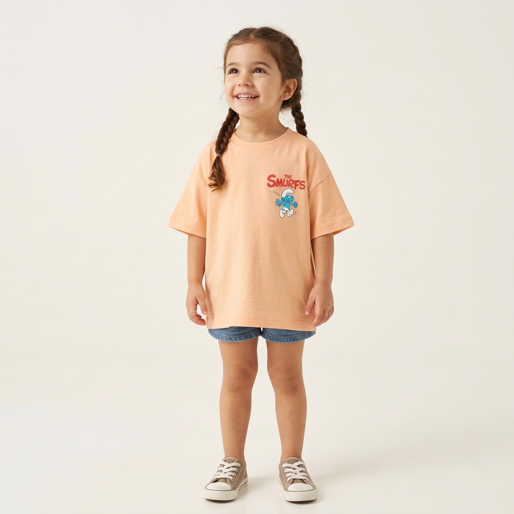 Rollover Light Peach baggy T-Shirt (9-10Y)