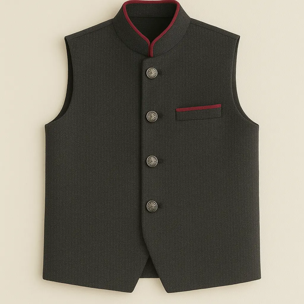 Boys Black Waistcoat 