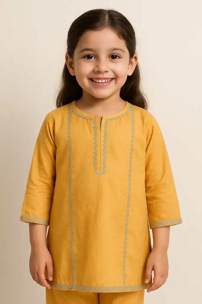Kids Couture Yellow Kurti (2-3Y)