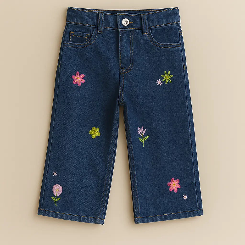 Essentia NB EMB Wide Leg Jeans