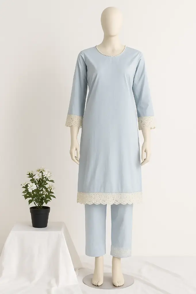 Cross Stitch light SkyBlue 2Piece Suit (S)