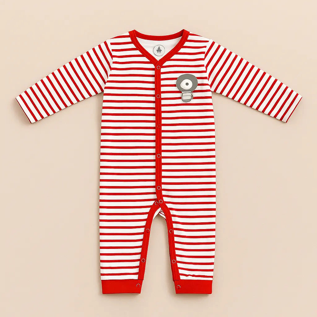 MiniCar Infant Red&White Romper