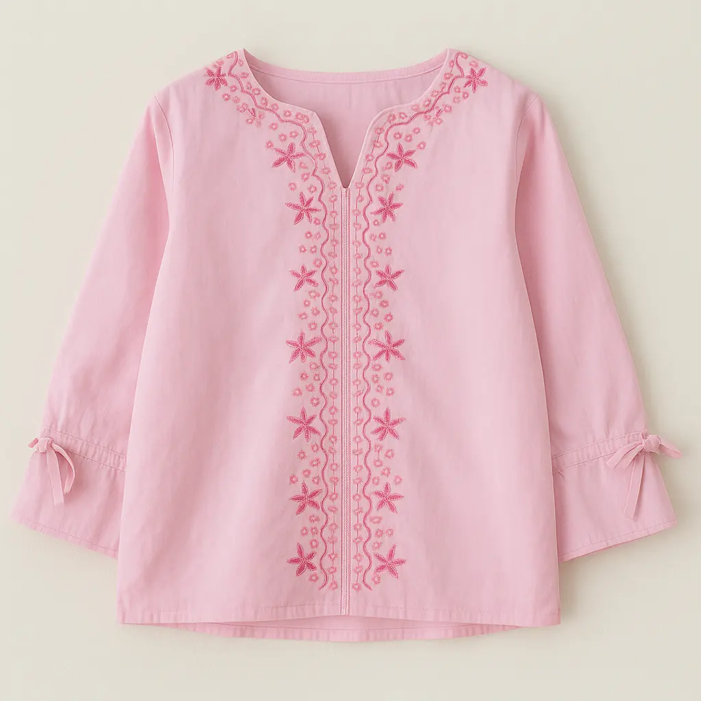 RollOver Pink Emb Top