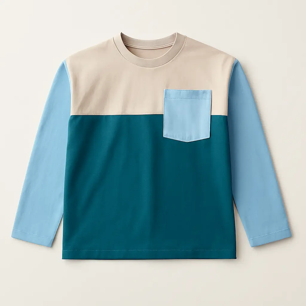 RollOver Tri-tone Boxy Tee