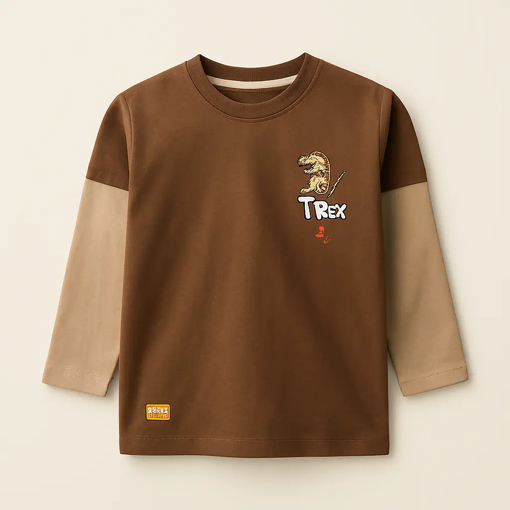 RollOver Brown Dino Tee