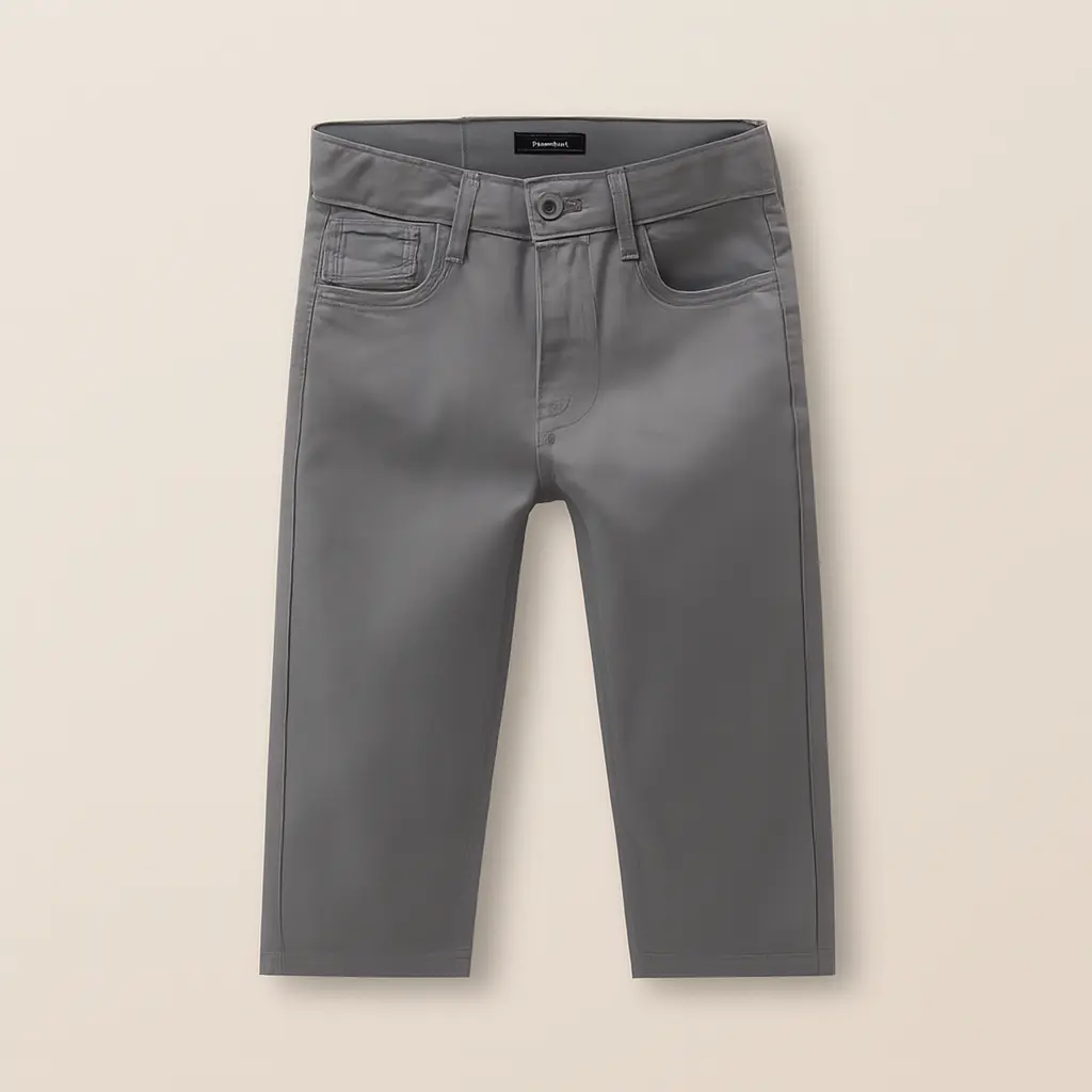 Rollover Everyday Grey Twill Pants