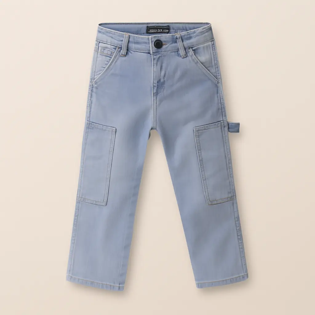 Rollover Boys Light Blue Cargo Jeans (2-3Y)