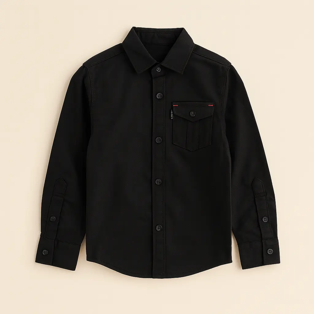 RollOver Black Casual Shirt