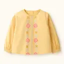 Rollover Beige Embroidered Top