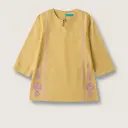 Rollover Mustard Embroidered Kurti