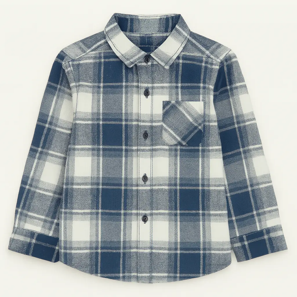 Sfera Boys Blue Check wool Shirt (6-12M)