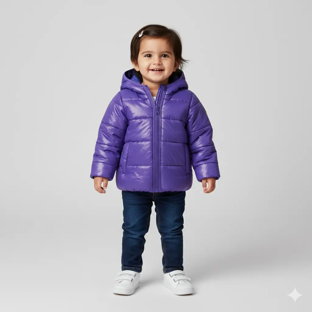 RollOver Girls Purple Puffer Jacket (2Y)
