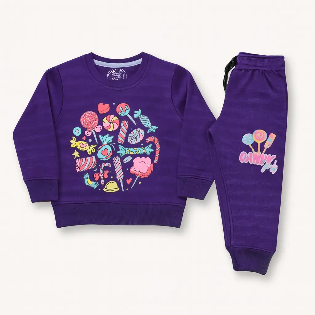 Minnie Tinnie Girls Purple Candy Co-Ord Set (1-2Y)