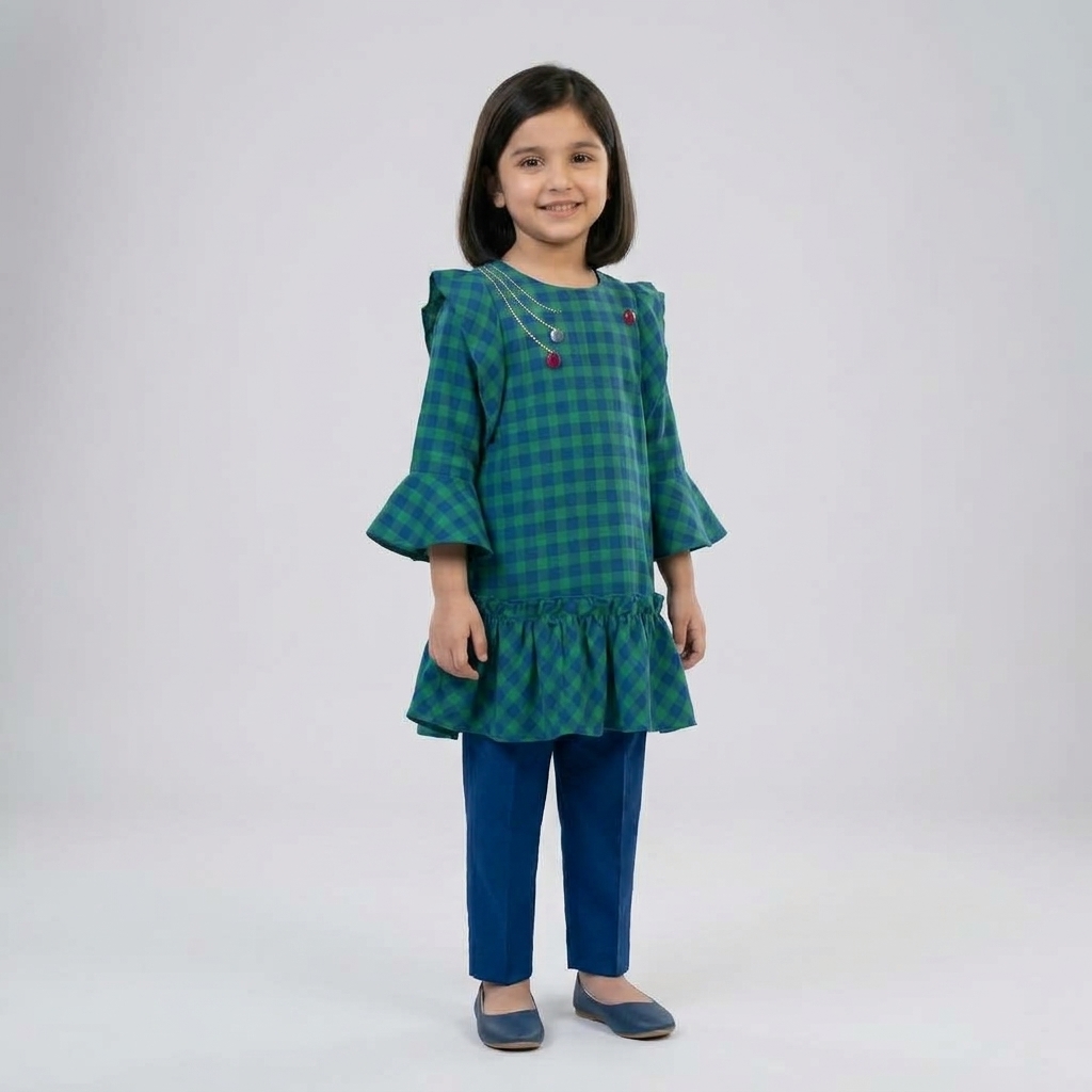 HNO Girls GreenBlue Top (2-3Y)
