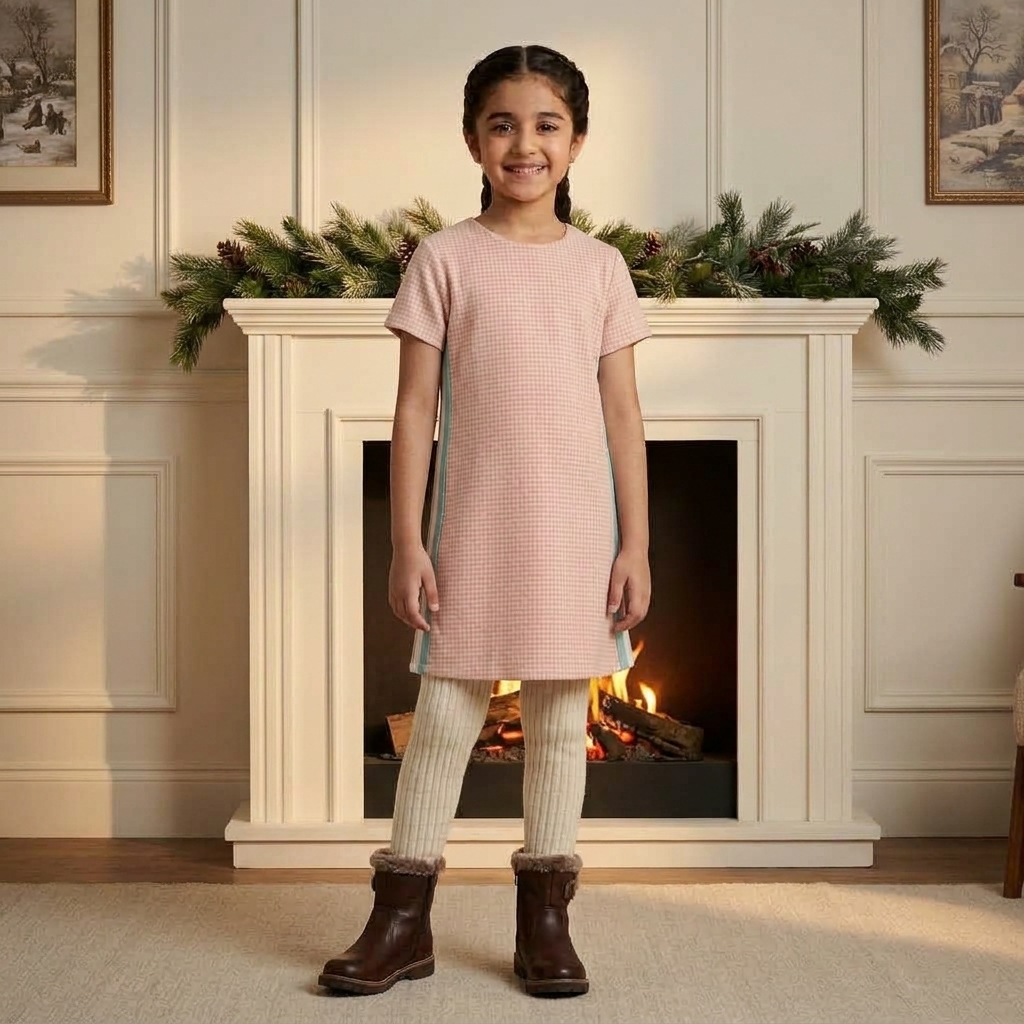 Breakout Girls Pink Woolen Dress