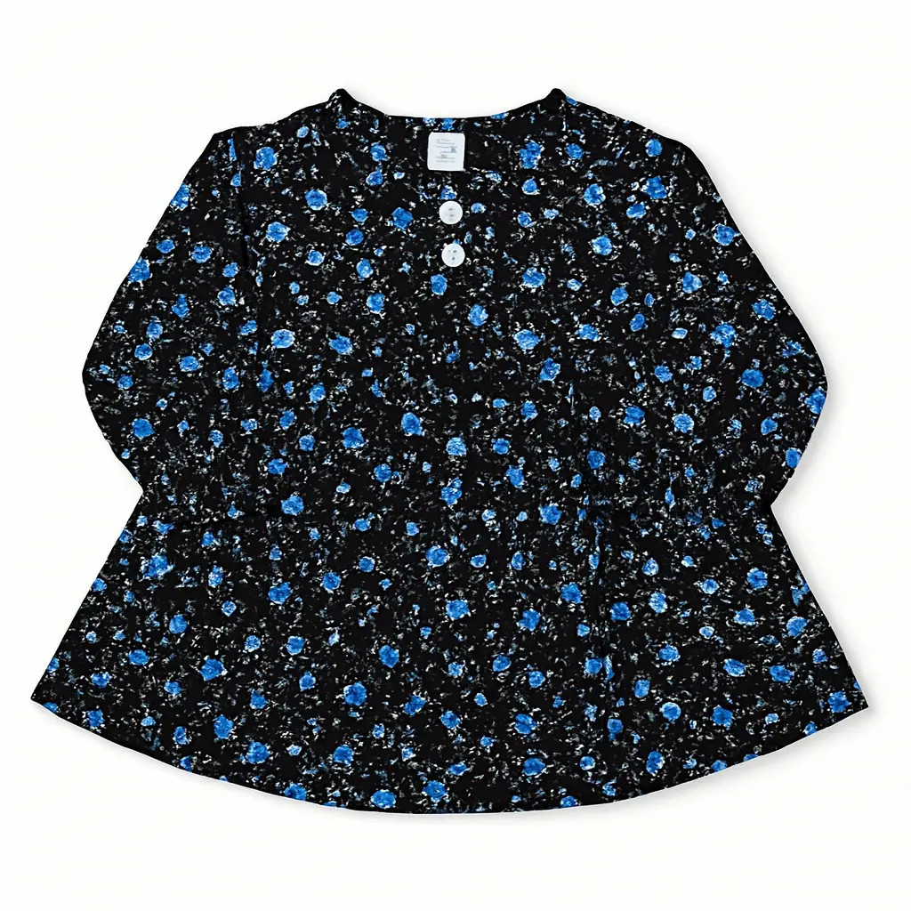 Imported Cotray Blue Flower Top