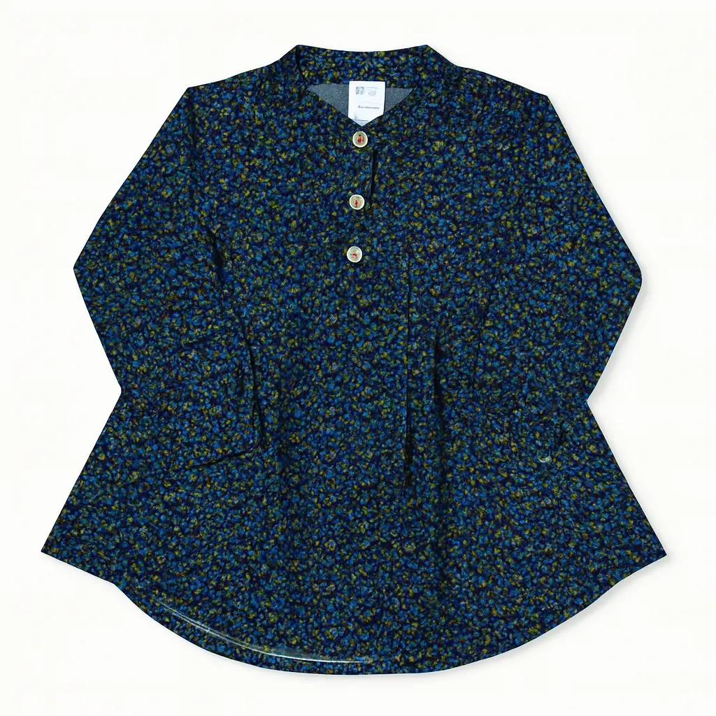 Imported Cotray Green Flower Top (4-5Y)