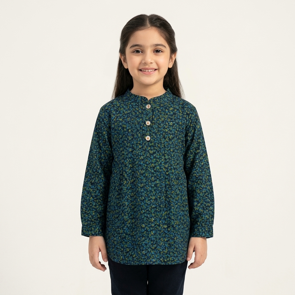 Imported Cotray Green Flower Top