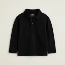 RollOver Boys Solid Black Polo