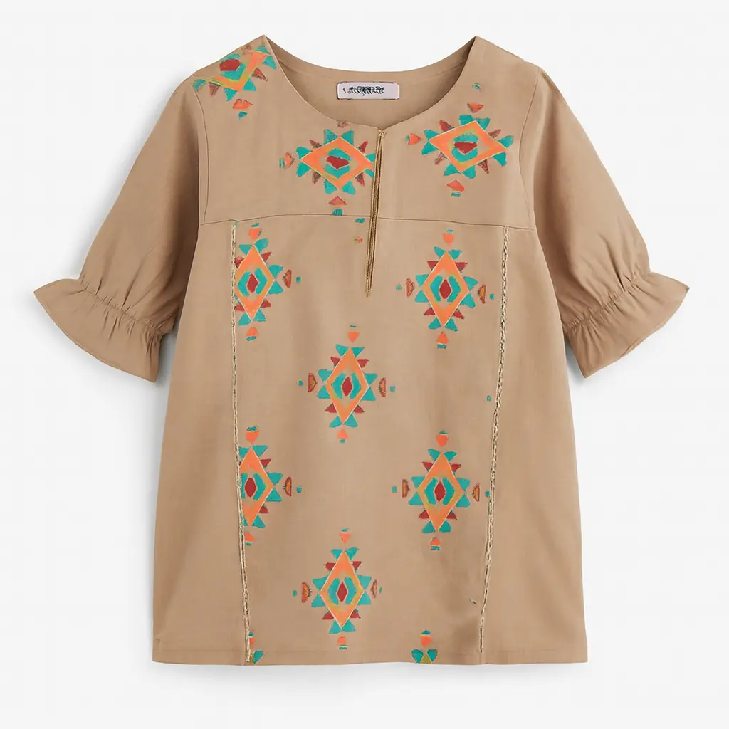 Cocobee Printed Brown Top (3-4Y)
