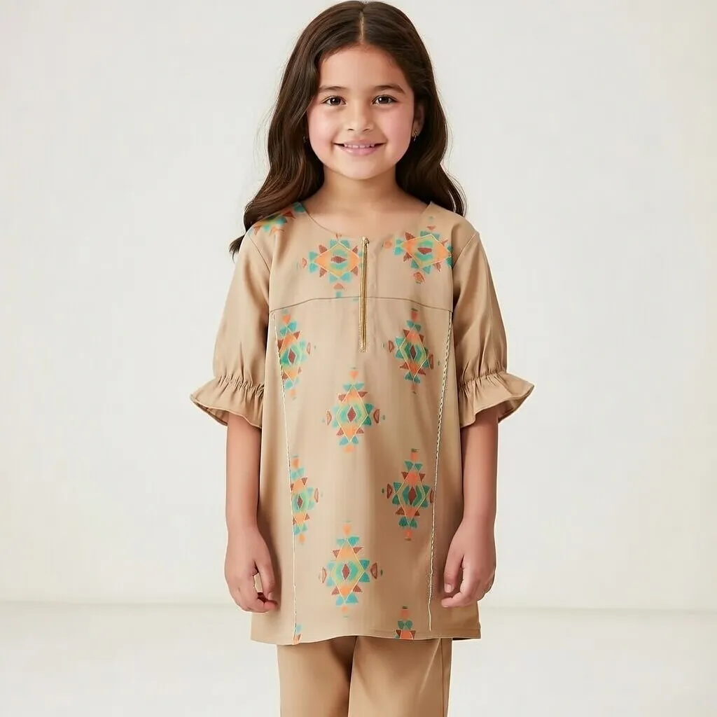 Cocobee Printed Brown Top (3-4Y)