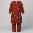 Nishat Printed Mahroon Suit