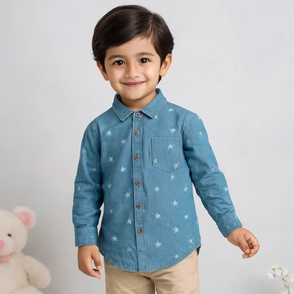 PepperLand Boys Star Printed Shirt (6-7Y)