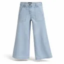 Rollover Light Blue Girls Wideleg Jeans
