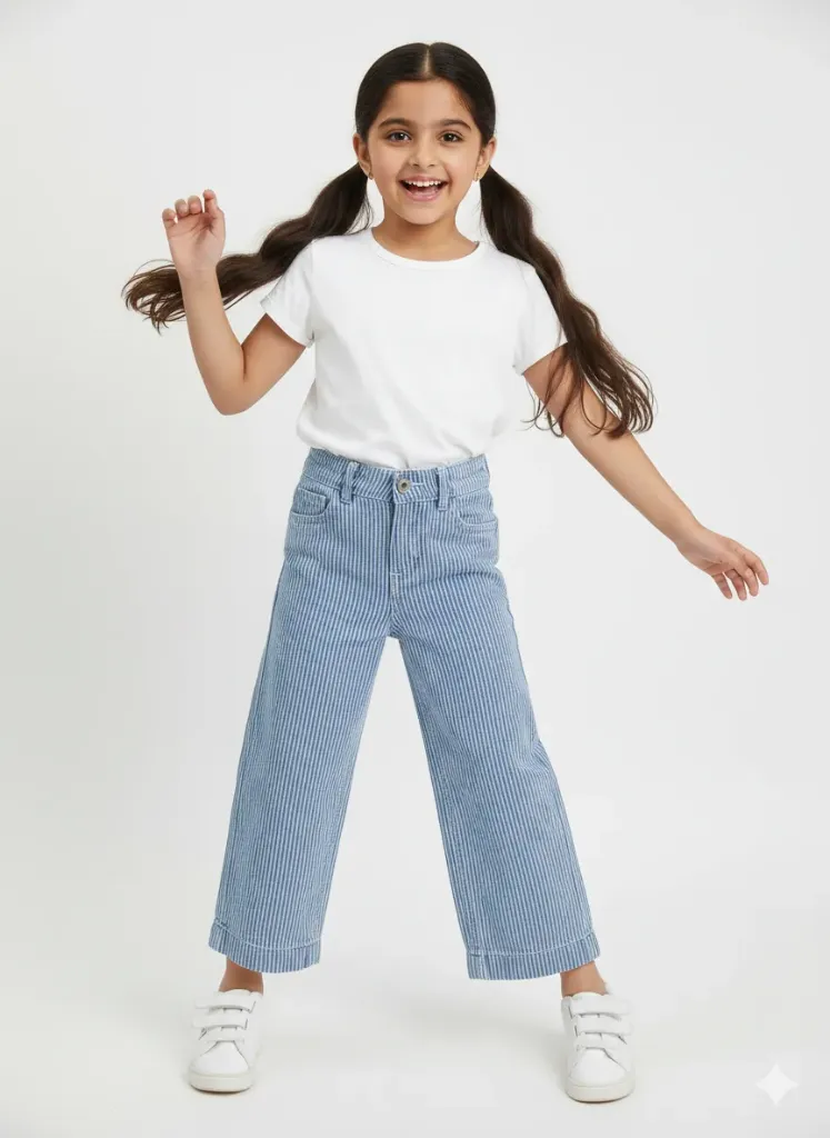 Rollover Girls Lining Wideleg Jeans
