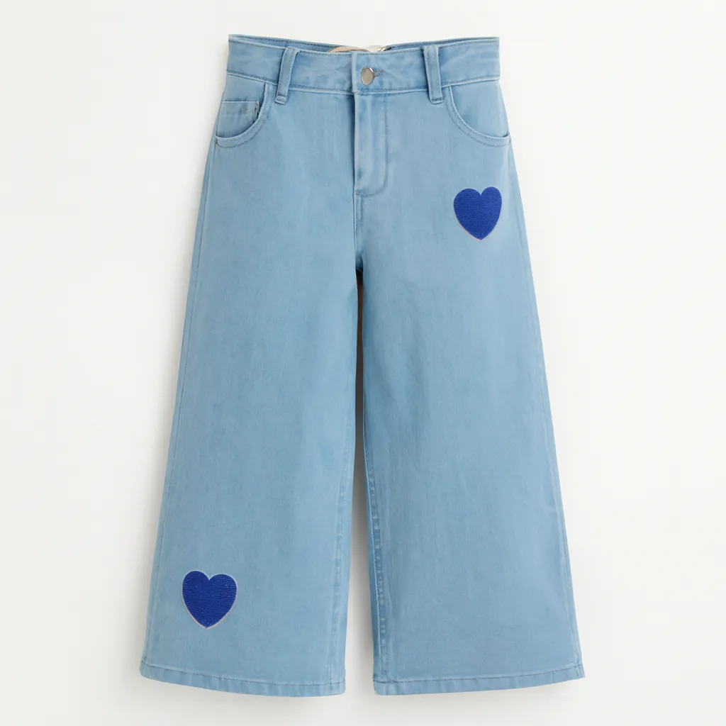 Rollover Girls EMB Heart Wideleg Jeans (2-3Y)