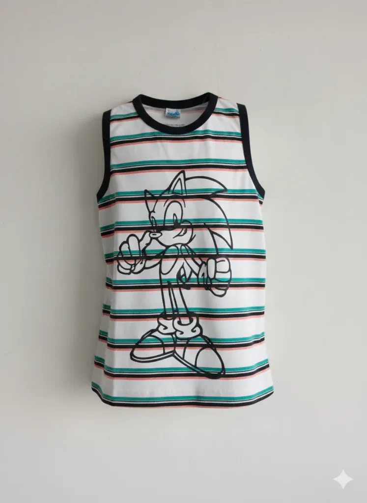 Breakout Boys Black offwhite Sonic T-shirt (1-2Y)