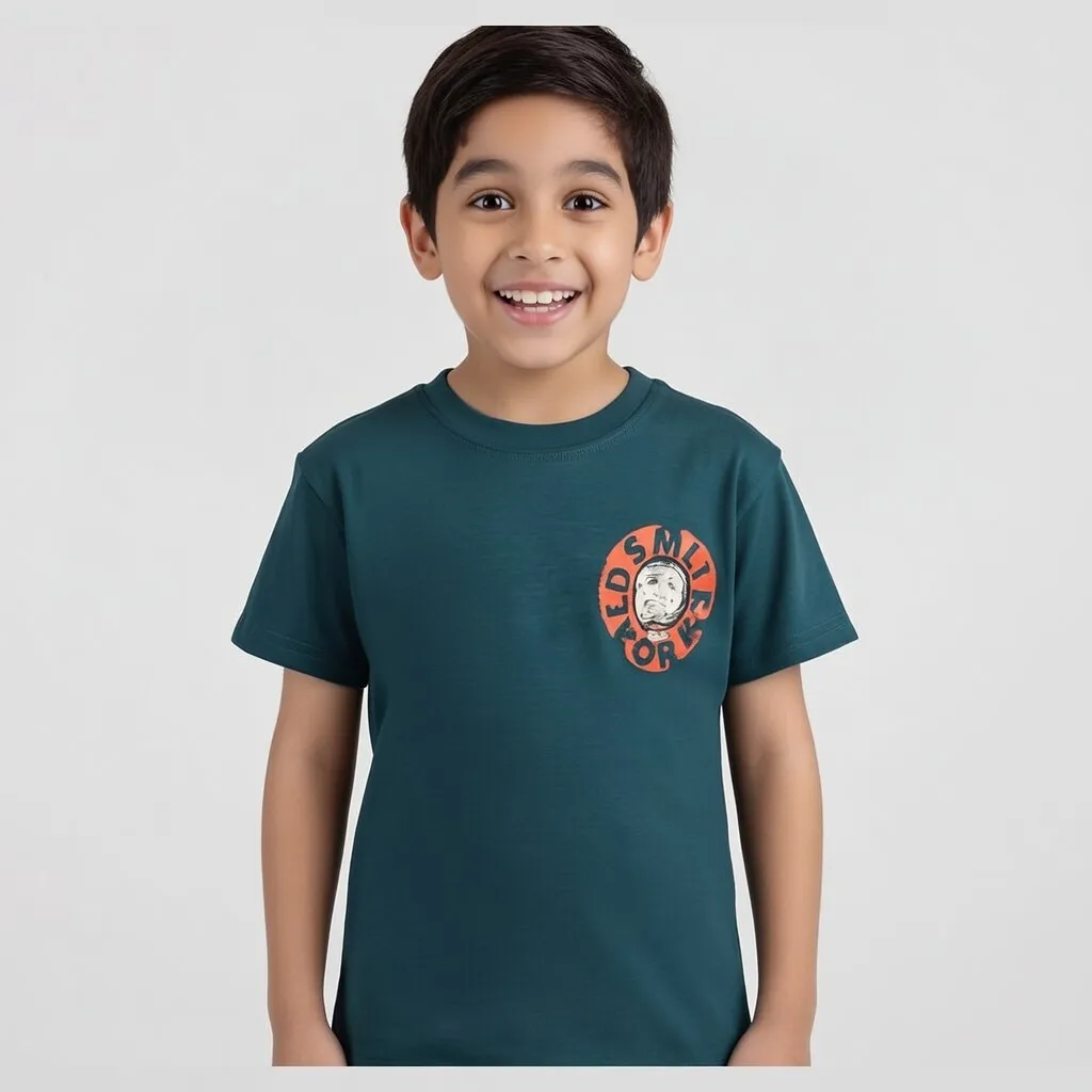 Breakout Boys Dark Green smile T-shirt (2-3Y)