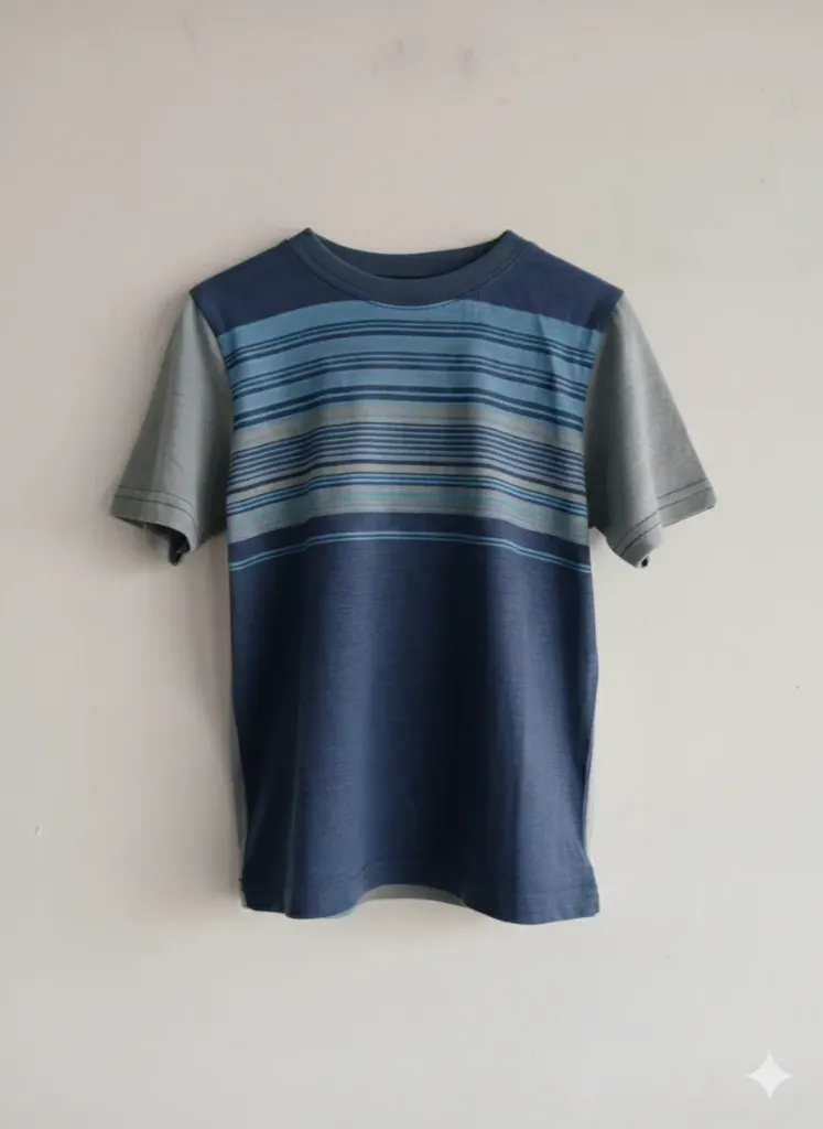 Zara Blue Gray Lining Boy T-shirt