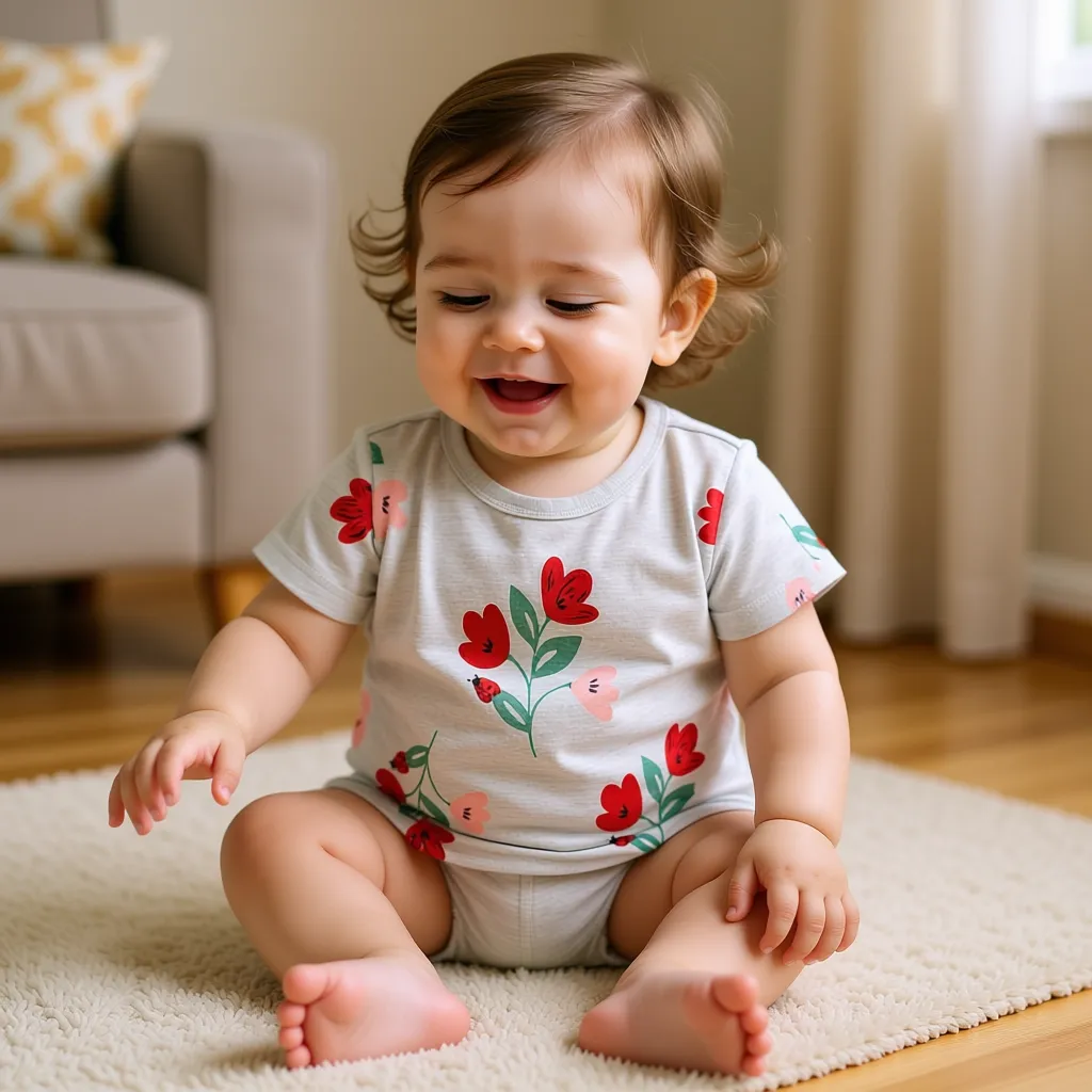 Minnie Minors Girls Grey Flower T-shirt (0-3M)