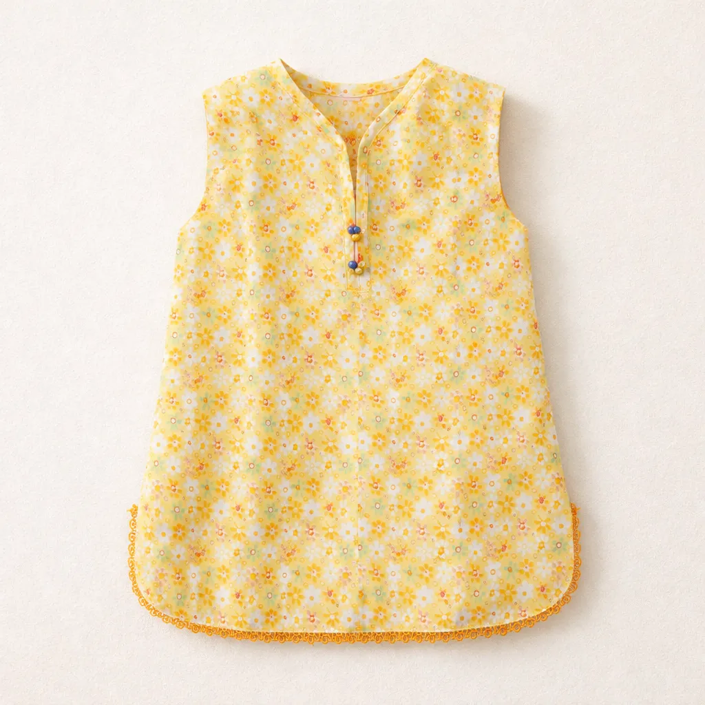 Rollover Girls Yellow Flower Sleeveless top