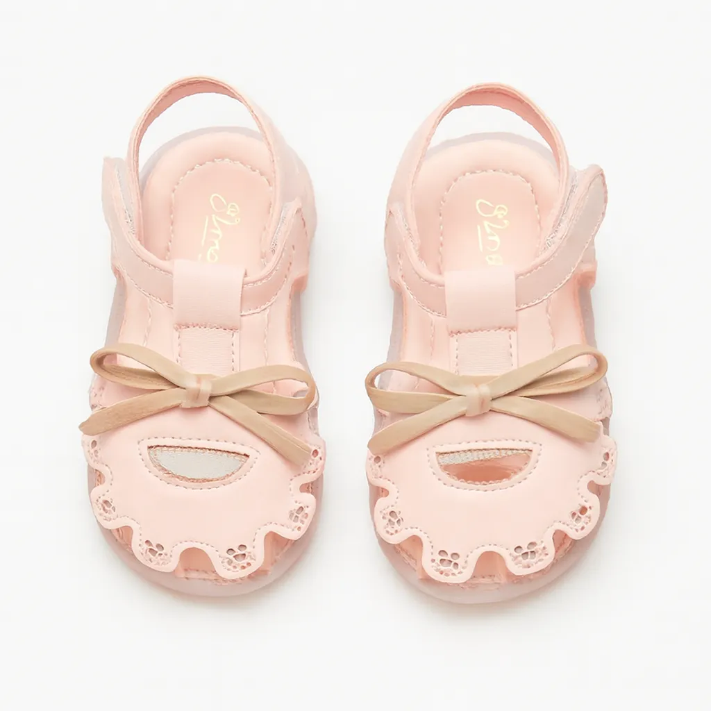 Girls Sandal Pink Bow (22)