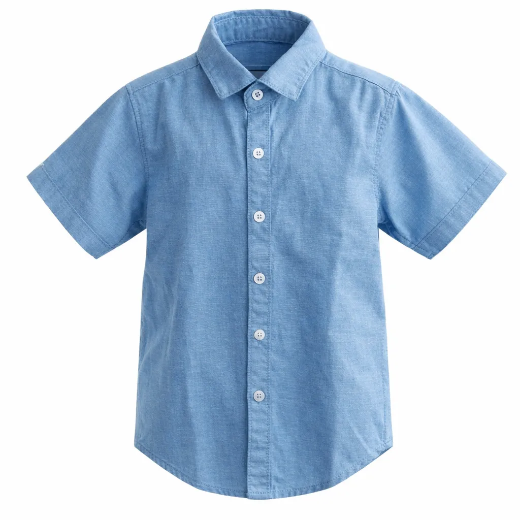 RollOver Boys Light Blue Chambray Casual Shirt (7-8Y)
