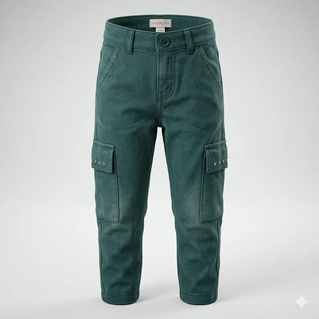 Bacha Party Girls Green Cotton Pant (2-3Y)