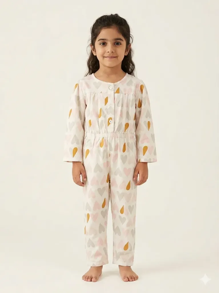 Pepperland Girls Heart Jumpsuit (1-2Y)