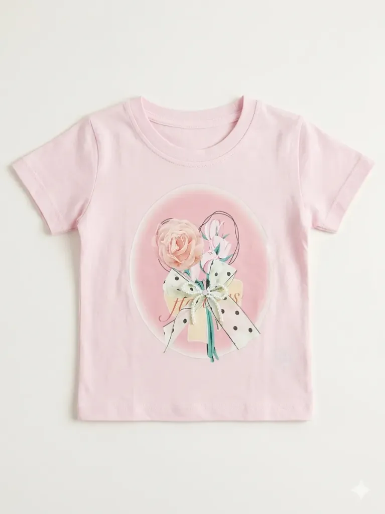 Minnie Minors Girls Babypink TShirt