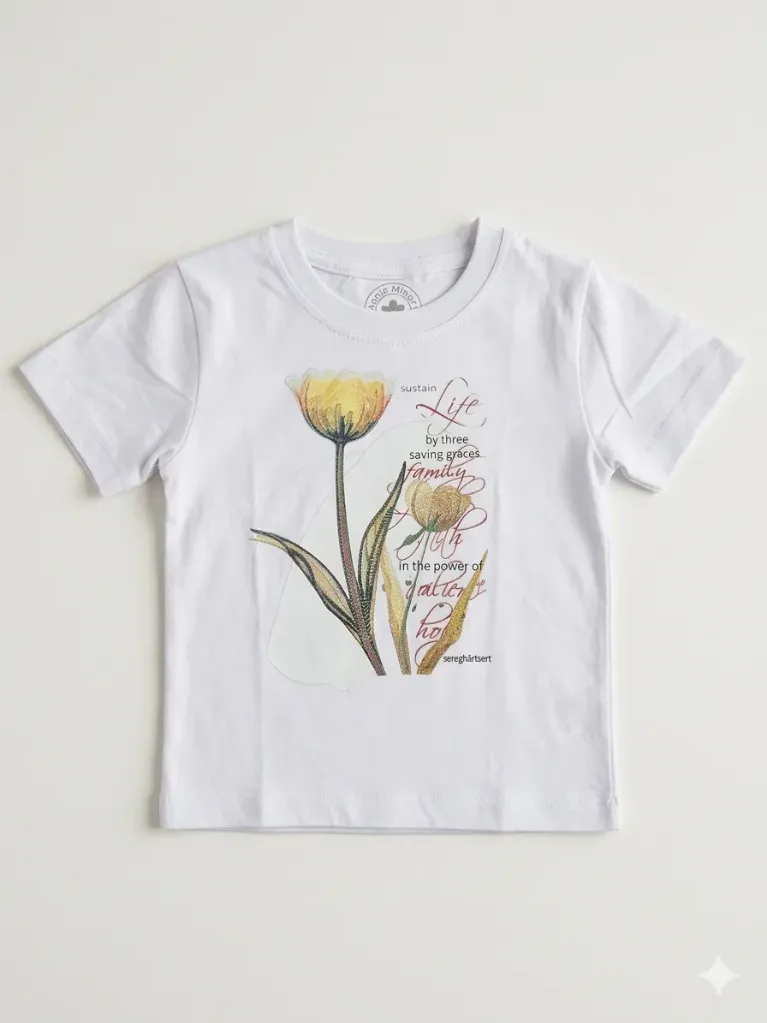 Minnie Minors Girls White flower TShirt (12-18M)