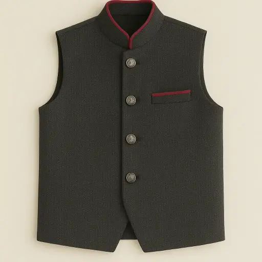 Boys Black Waistcoat 