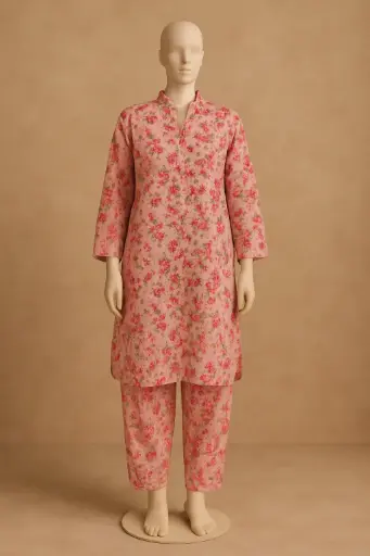 Pink Flower 2Piece Suit