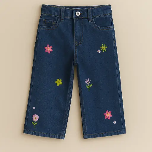 Essentia NB EMB Wide Leg Jeans