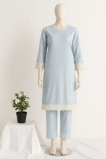 Cross Stitch light SkyBlue 2Piece Suit