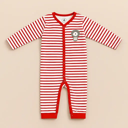 MiniCar Infant Red&White Romper