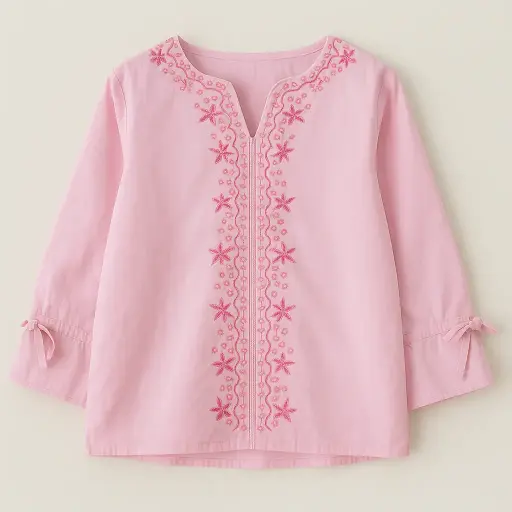 RollOver Pink Emb Top