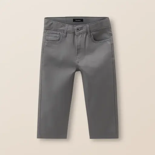 Rollover Everyday Grey Twill Pants