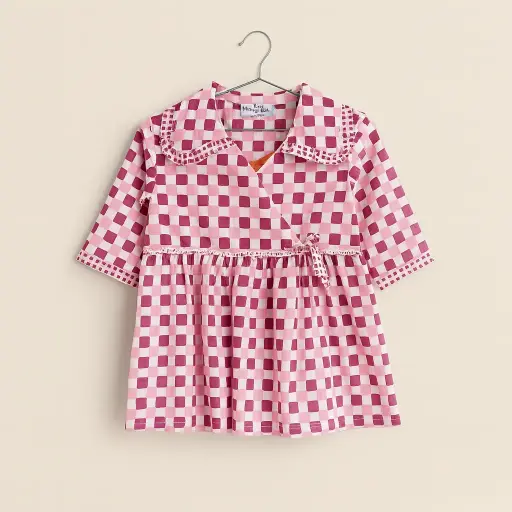 Pink Check Top
