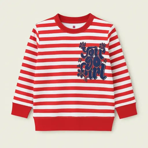 RollOver Red Yarn SweatShirt